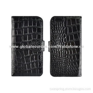 Crocodile protective sleeve for iPhone 6, stand leather business card wallet